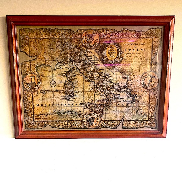 Vintage framed map of Italy. - Picture 2 of 4
